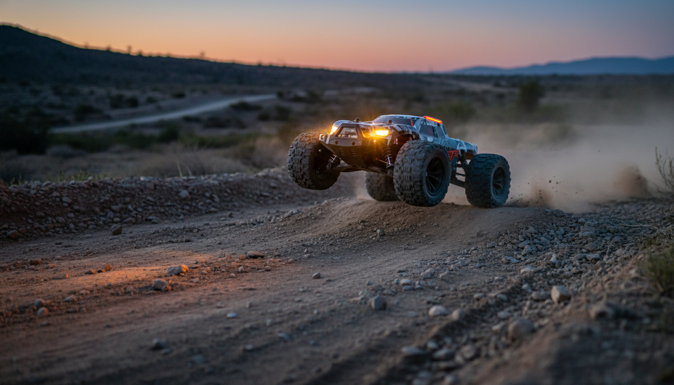 4WD RC Off-Road Truck: High-Speed Runs With LED Lights