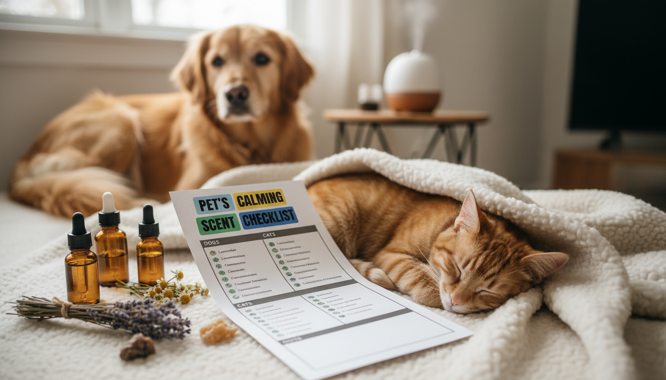 Pet Calming Scents Checklist: Safe Routines for Dogs & Cats
