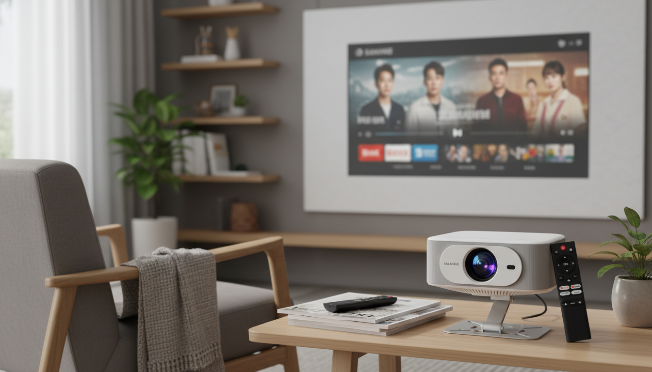 Smart 1080p Netflix Projector: WiFi 6, Bluetooth, Autofocus
