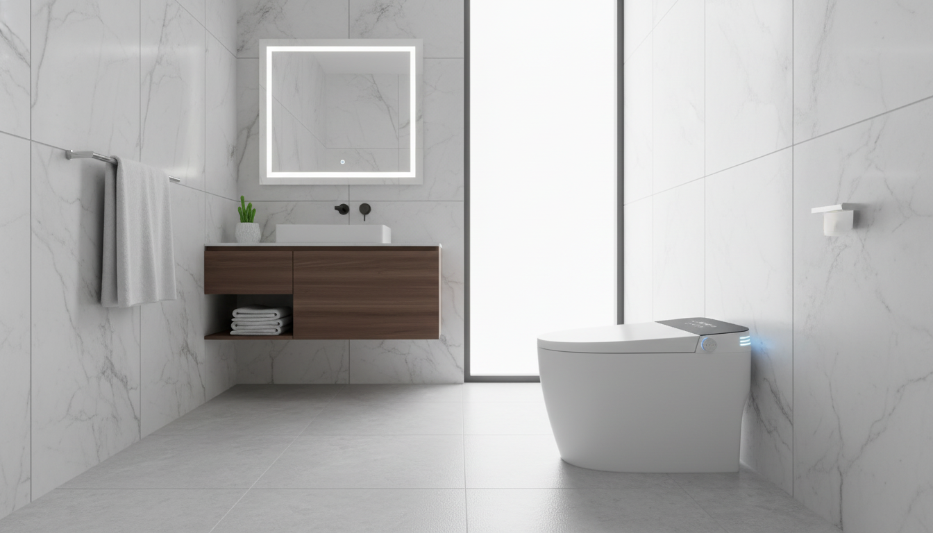 Smart Toilet Upgrade: Auto Open/Flush, Heated Seat & Bidet
