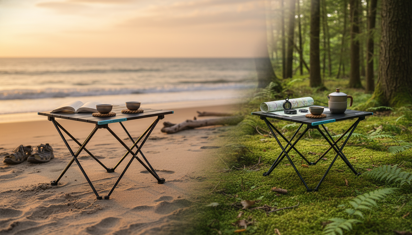 Ultralight Folding Camp Table for Hiking & Beach Comfort