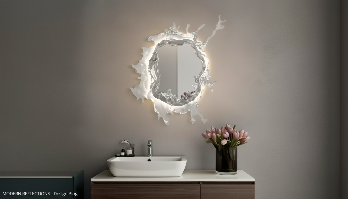 Water Spray Mirror Wall Lamp: Dimmable LED Deco Glow