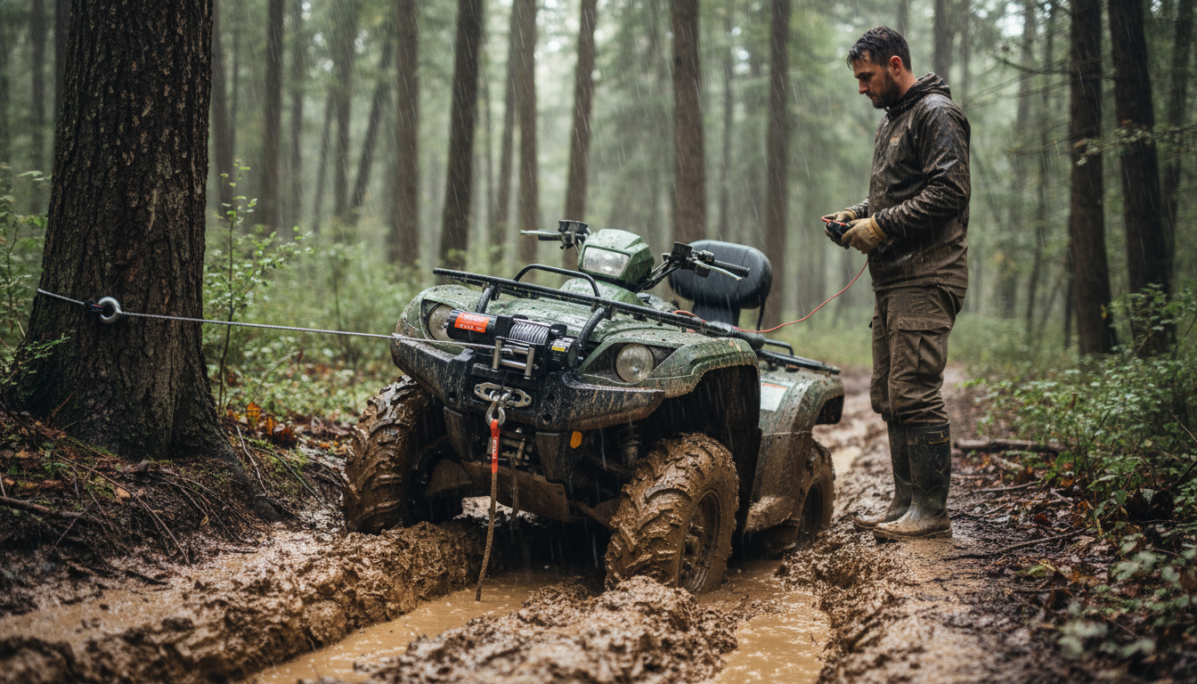 Waterproof ATV/UTV Winch: Steel Cable Trail Recovery Guide