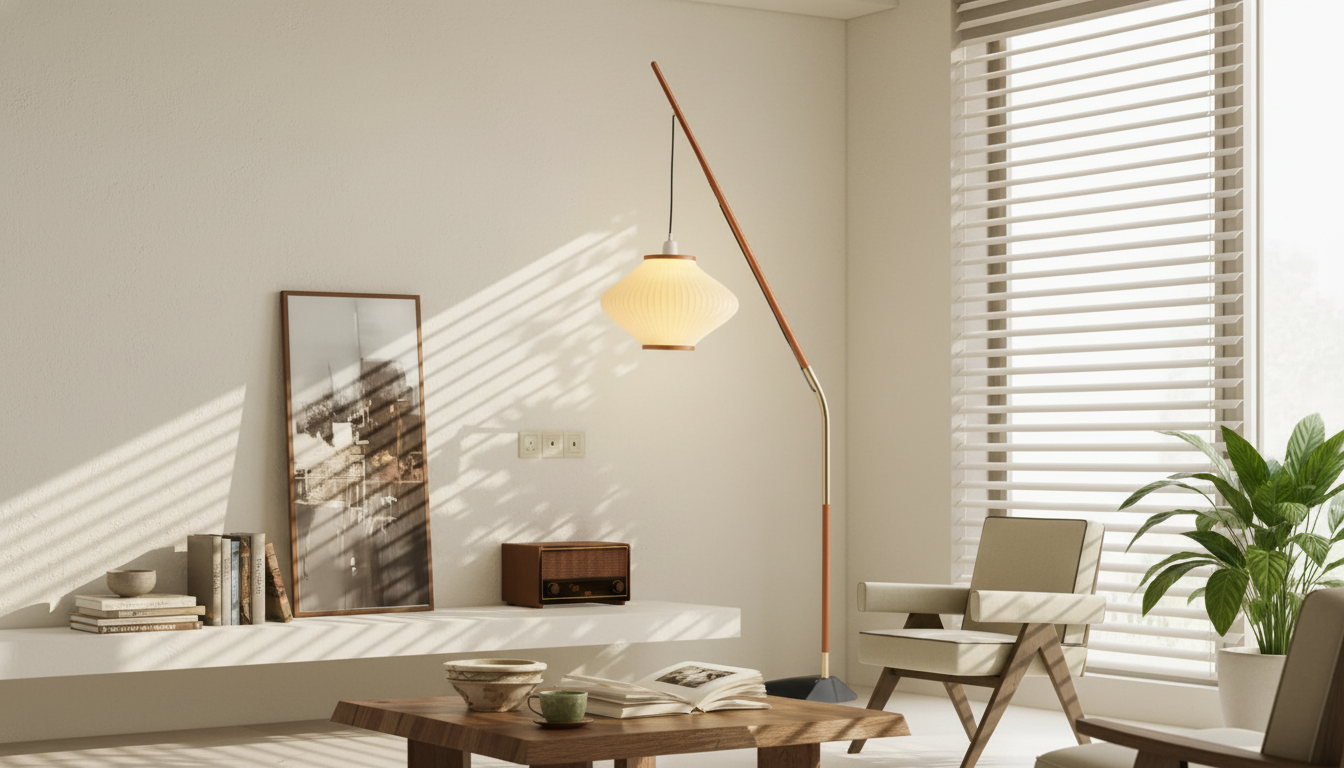 Zen Medieval Fishing Floor Lamp: E27 LED Art Light